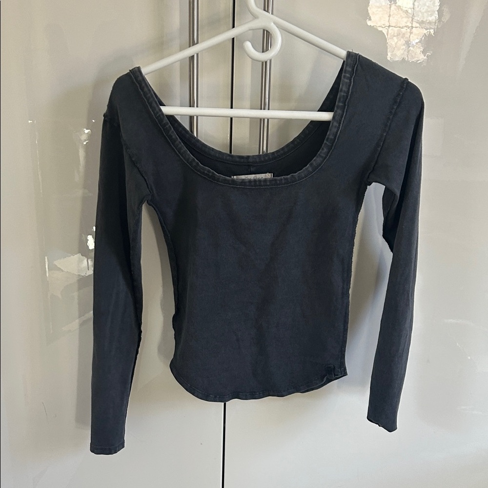 We The Free Charcoal Long Sleeve Top